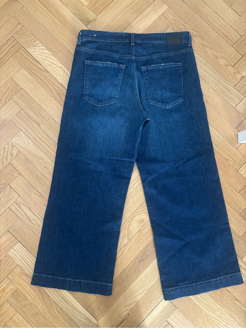 Ag Adriano Goldschmied Saige Wide Leg Crop Mid-Rise Fit blue jeans - Picture 4 of 5